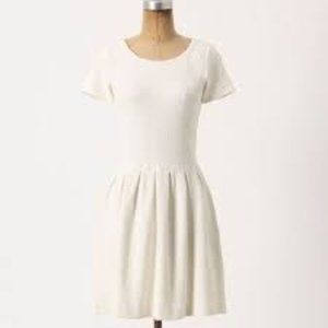 Ganni Cotton White / Cream Textured Dress | Size M